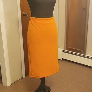YOULANYASI mustard yellow pencil skirt L